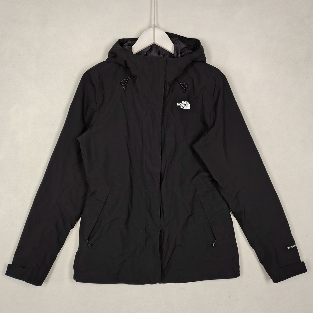 The North Face DryVent Rain Jacket Womens Small Black Hooded Waterproof Coat